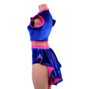 Pink and Blue Mini Tuxedo Back Romper with Inset Mesh Keyhole-6
