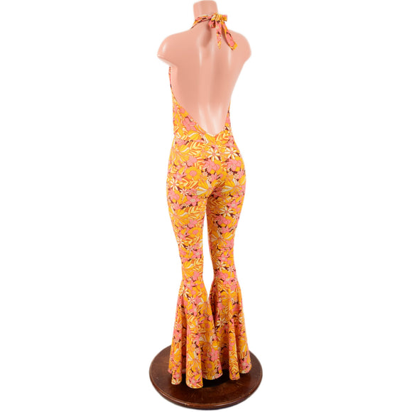 Josie Halter Bell Bottom Flare Catsuit