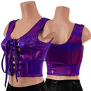 Grape Holographic Laceup Crop Tank-1