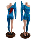 Lightning Bolt Asymmetrical Sharp Shoulder 2PC Set (Mock Catsuit-1