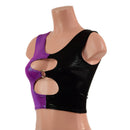 Cutout O-Ring Crop Tank with Color Split-5
