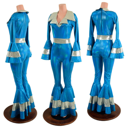 Dancing Queen Multi Tiered Bell Bottoms and Waistband Catsuit - Coquetry Clothing