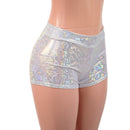 Midrise Shorts in White Kaleidoscope-5