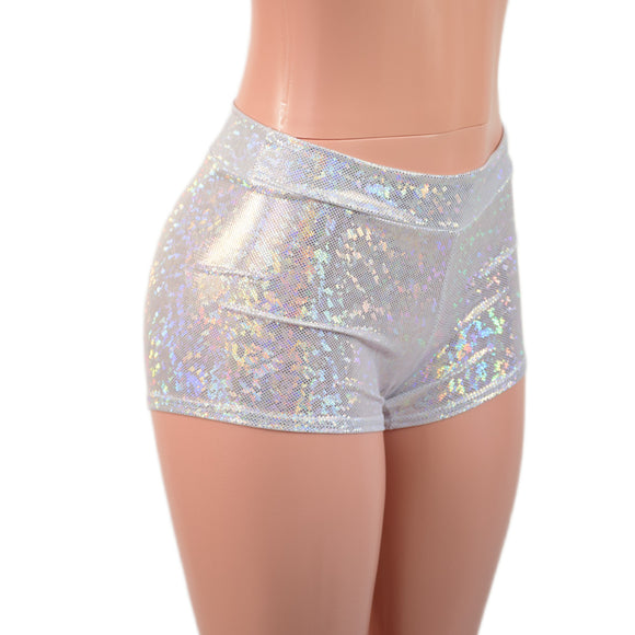 Midrise Shorts in White Kaleidoscope