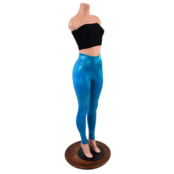 Peacock Holographic High Waist Leggings
