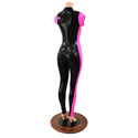Black Mystique Side Panel Catsuit with Plunging V Neckline - 3