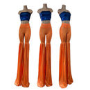 Leggings Style Stilt Pants in Neon Orange Kaleidoscope-1