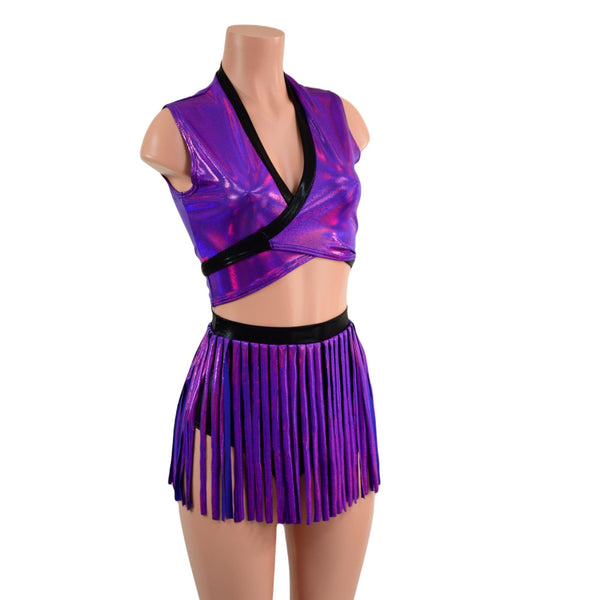 Wrap & Tie Top with Contrast Trim and Gladiator Siren Shorts Set - 6