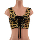 Mini Lace Up Front Crop Tank in Leopard Print-5