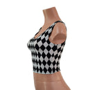 Ready To Ship Black and White Diamond Print Crop Tank-2