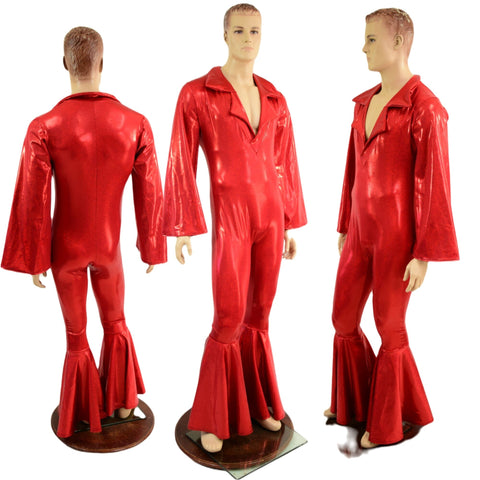 Mens Waterloo Catsuit in Red Sparkly Jewel - Coquetry Clothing