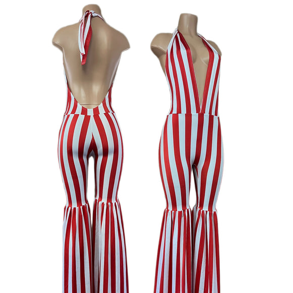 Red and White Striped Stilting Costume