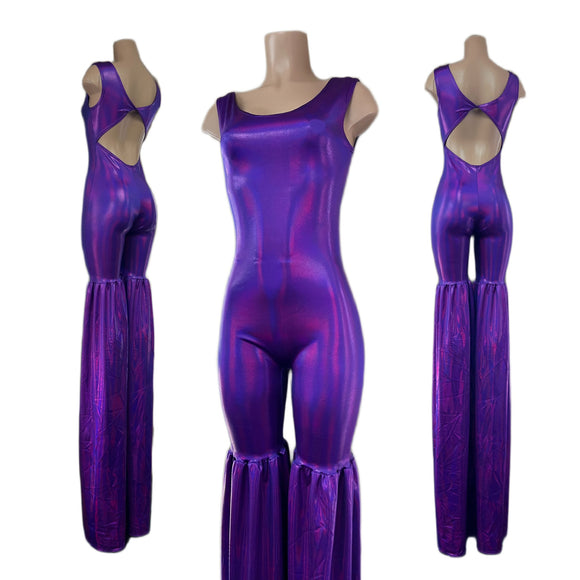 Grape Holographic Twist Back Stilting Costume