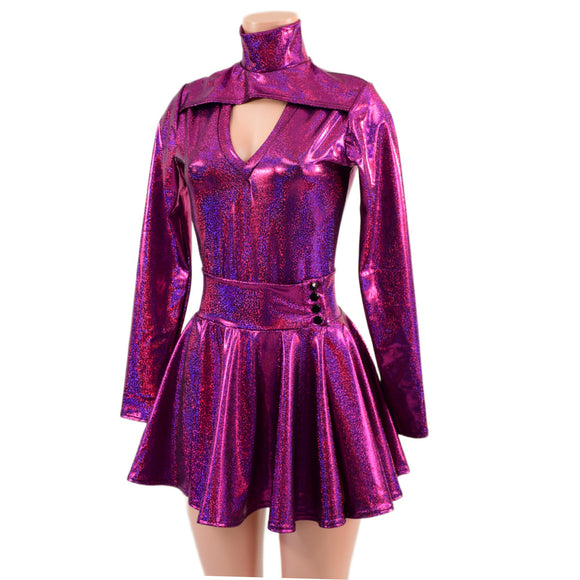 Fuchsia Sparkly Jewel Romper and Breakaway Skirt Set