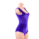 Purple Velvet Tank Style Romper with Siren Cut Leg-5