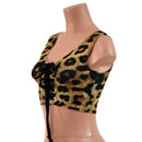 Mini Lace Up Front Crop Tank in Leopard Print-2