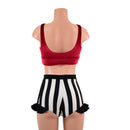 Red Velvet and Black and White Striped Cirque Set-5