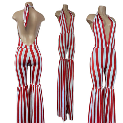Red and White Striped Stilting Costume