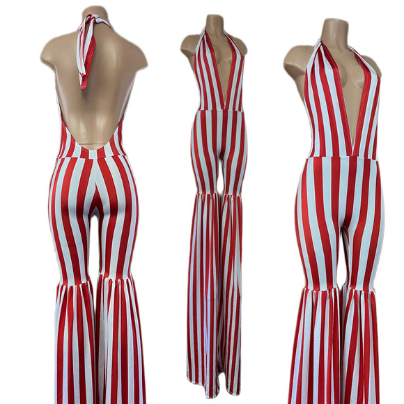 Red and White Striped Stilting Costume