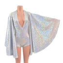 Plunging V Neck White Kaleidoscope Romper with Boy Cut Leg-4