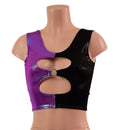 Cutout O-Ring Crop Tank with Color Split-3