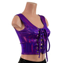 Grape Holographic Laceup Crop Tank-4