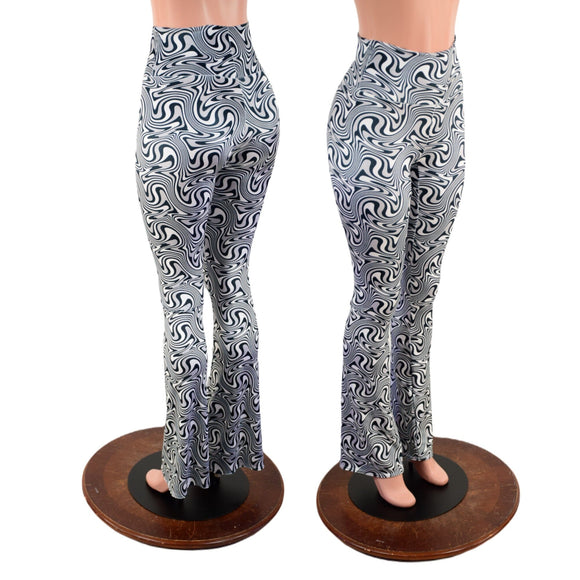 Distortion Velvet High Waist Boot Cut Leggings - Coquetry Clothing