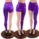 Grape Holographic Asymmetrical One Leg Leggings-1