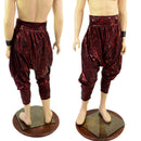 Unisex Drop Crotch Pants with Pockets in Primeval Red-1