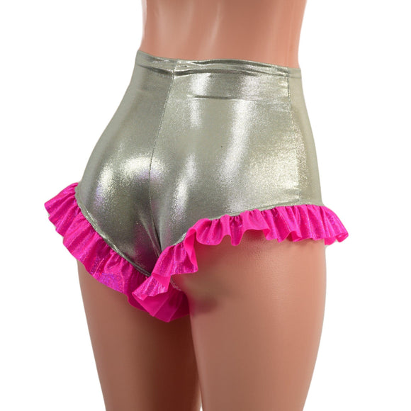 High Waist Siren Shorts with Ruffled Leg - Coquetry Clothing