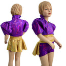 Kids Victoria Puffed Sleeve Crop Top and Ruffle Rump Shorts Set-1