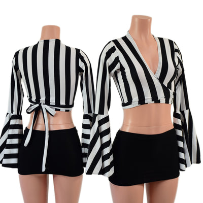 Wrap & Tie Top with Trumpet Sleeves TOP ONLY