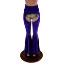 High Waist Bell Bottom Flare Chaps in Purple Velvet (Shorts sold separately)-5