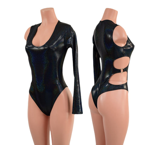 Asymetrical Brazilian Cut Romper with Oring Side Cutouts - Coquetry Clothing