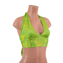 Neon Lime Holographic Tie Back Halter Top-6