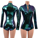 Scarab Holographic Stella Romper with Long Sleeves & Boy Cut Leg-1