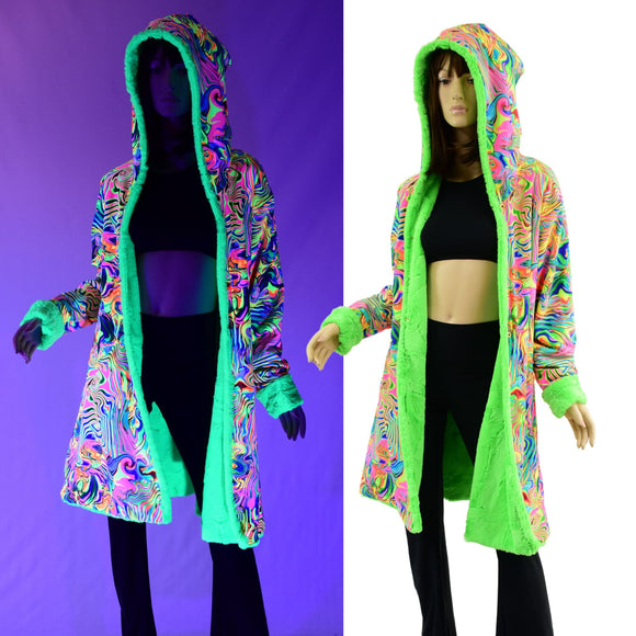 A Line Minky Coat with Kitty Ears - Coquetry Clothing
