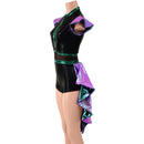 Plumeria, Scarab and Black Mystique Tux Back Romper with Boy Cut Leg - Coquetry Clothing