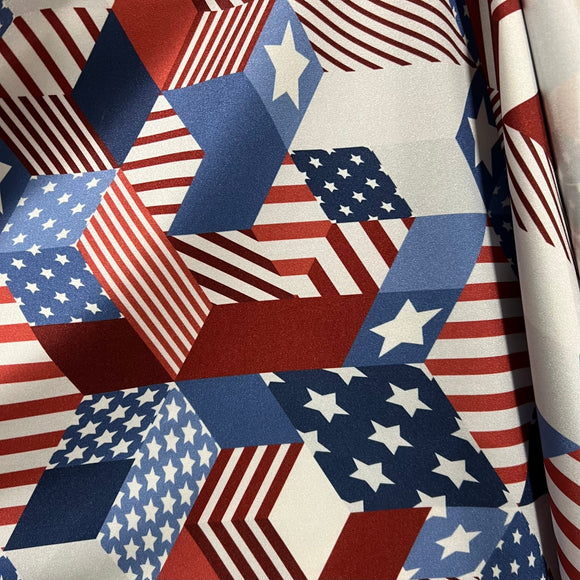 Americana Print Spandex Fabric - Coquetry Clothing