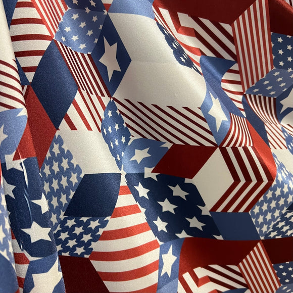 Americana Print Spandex Fabric - Coquetry Clothing