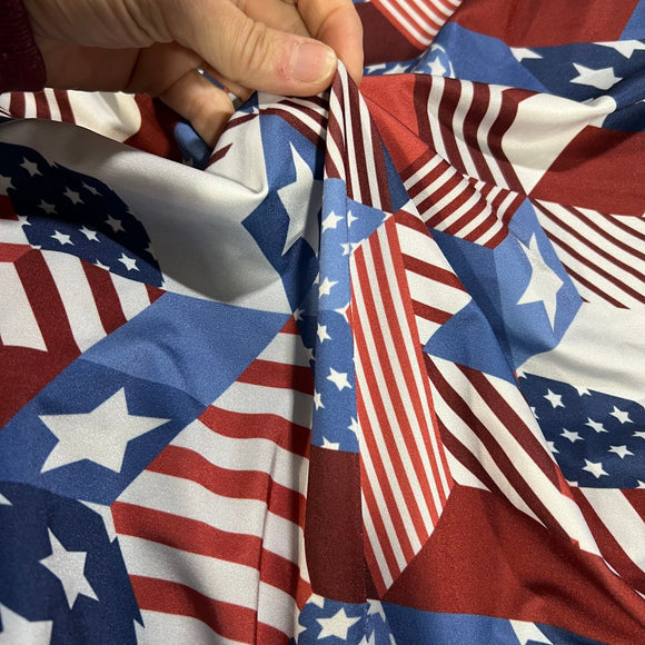 Americana Print Spandex Fabric - Coquetry Clothing