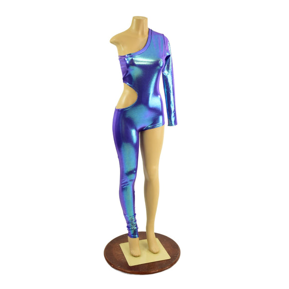 Asymmetrical Catsuit with Cutout and Boy Cut Leg - Coquetry Clothing