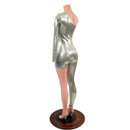 Asymmetrical Catsuit with Cutout in Platinum - Coquetry Clothing