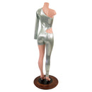 Asymmetrical Catsuit with Cutout in Platinum - Coquetry Clothing