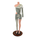 Asymmetrical Catsuit with Cutout in Platinum - Coquetry Clothing