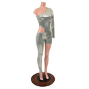 Asymmetrical Catsuit with Cutout in Platinum - Coquetry Clothing