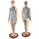Asymmetrical Distortion Velvet Catsuit - Coquetry Clothing