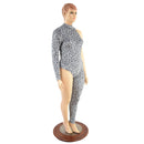 Asymmetrical Distortion Velvet Catsuit - Coquetry Clothing