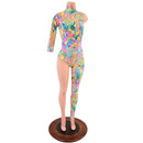 Asymmetrical Neon Flux Catsuit - Coquetry Clothing