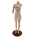 Asymmetrical Neon Flux Catsuit - Coquetry Clothing